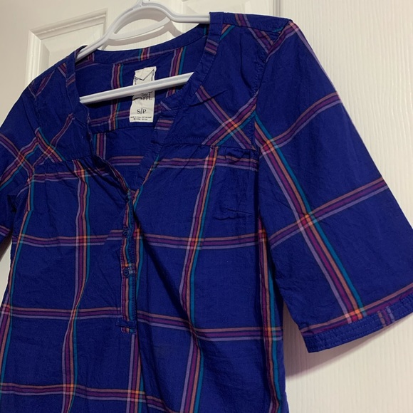 3 for $15 Garage Blue Plaid Shirt - Picture 3 of 9